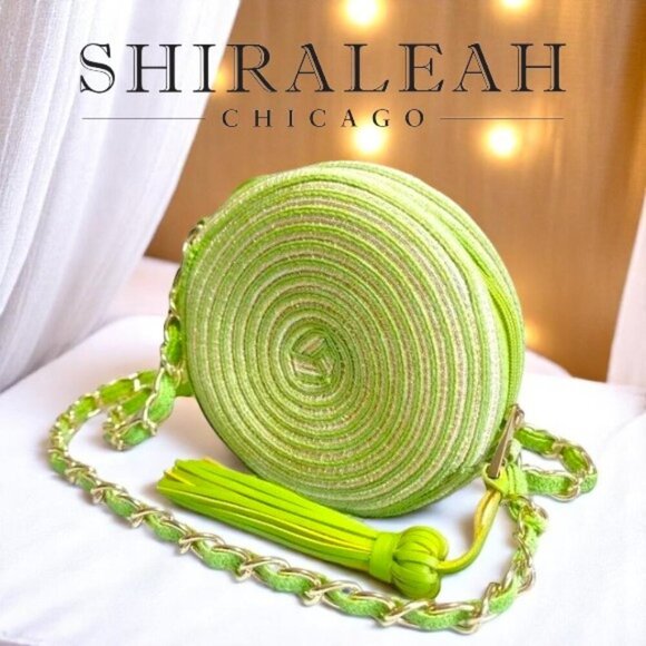 Shiraleah Chicago Round Small Crossbody Tassel Golden Chain Spring Mini Bag - Picture 3 of 17